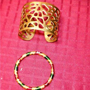 Set of (2) BRACELETS - Cuff plus Bangle for ONE Price